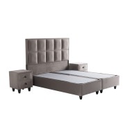 Opberg Boxspring Armoni – Taupe Velvet (Zonder Matras)